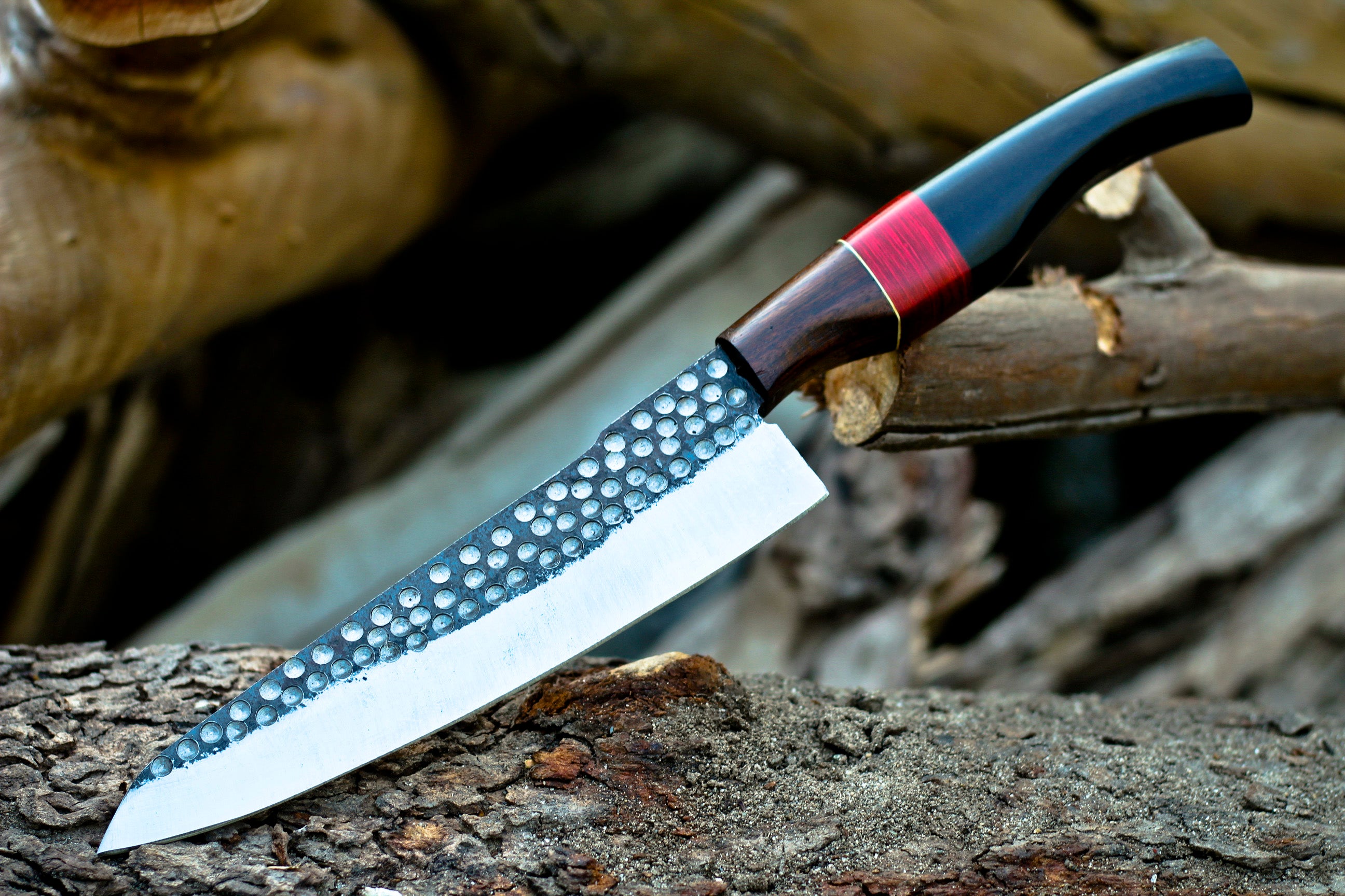 <h3>Handmade Damascus Steel Forged Chef Knife Horn _ Wood Handle</h3>