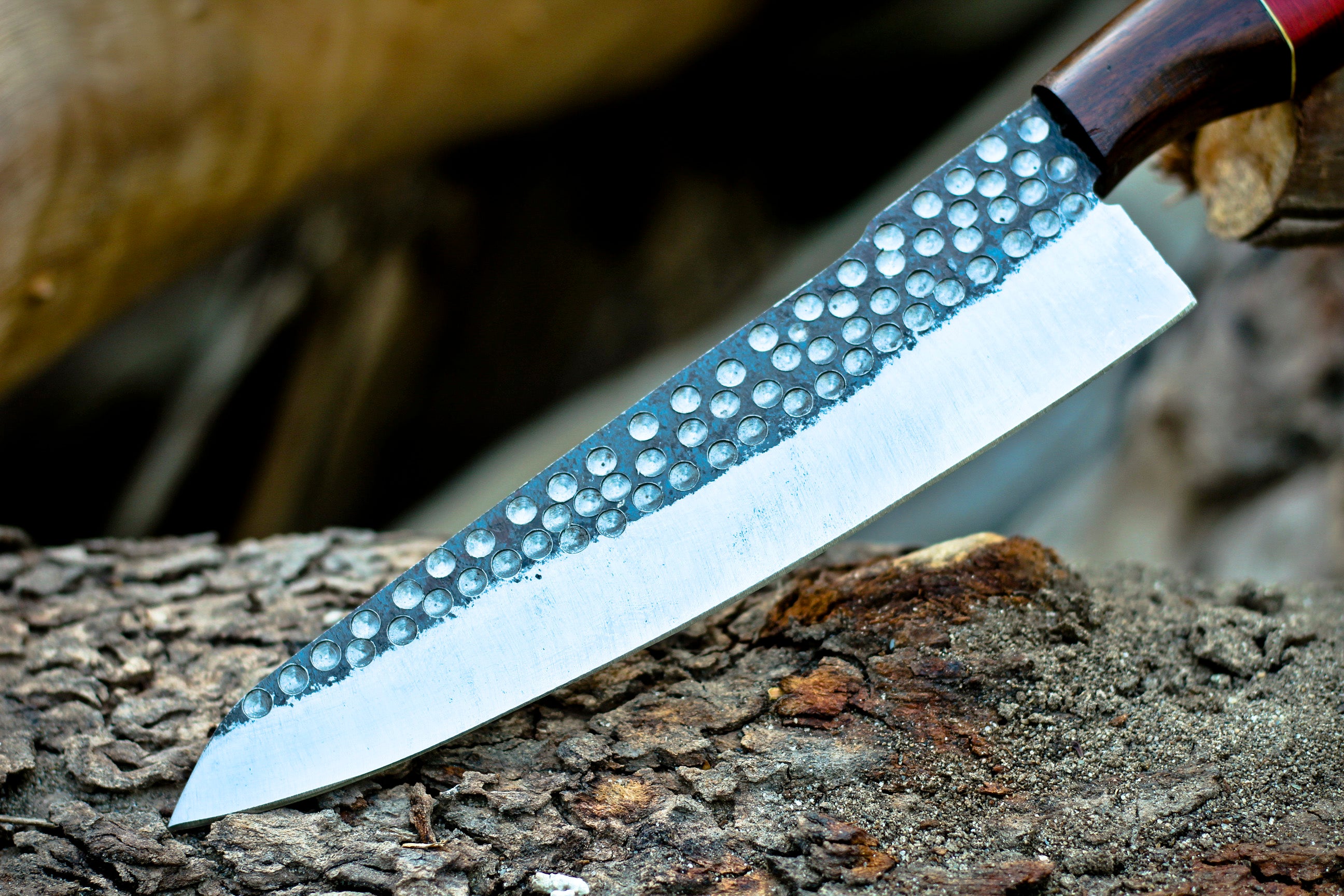 <h3>Handmade Damascus Steel Forged Chef Knife Horn _ Wood Handle</h3>