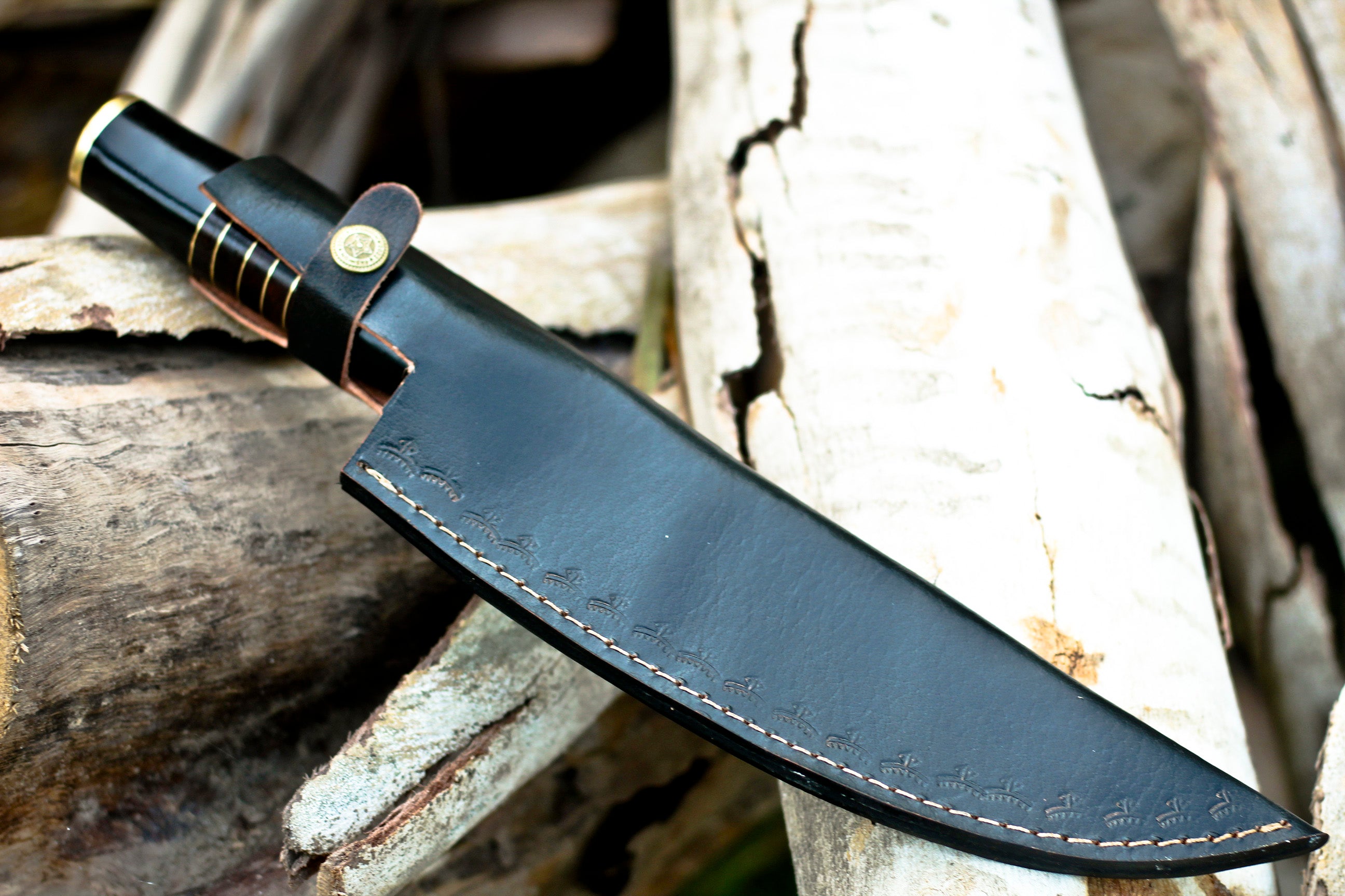 <h3>Handmade D2 Steel Chef Knife Buffalo Horn Handle with Wood _ Brass Spacer</h3>