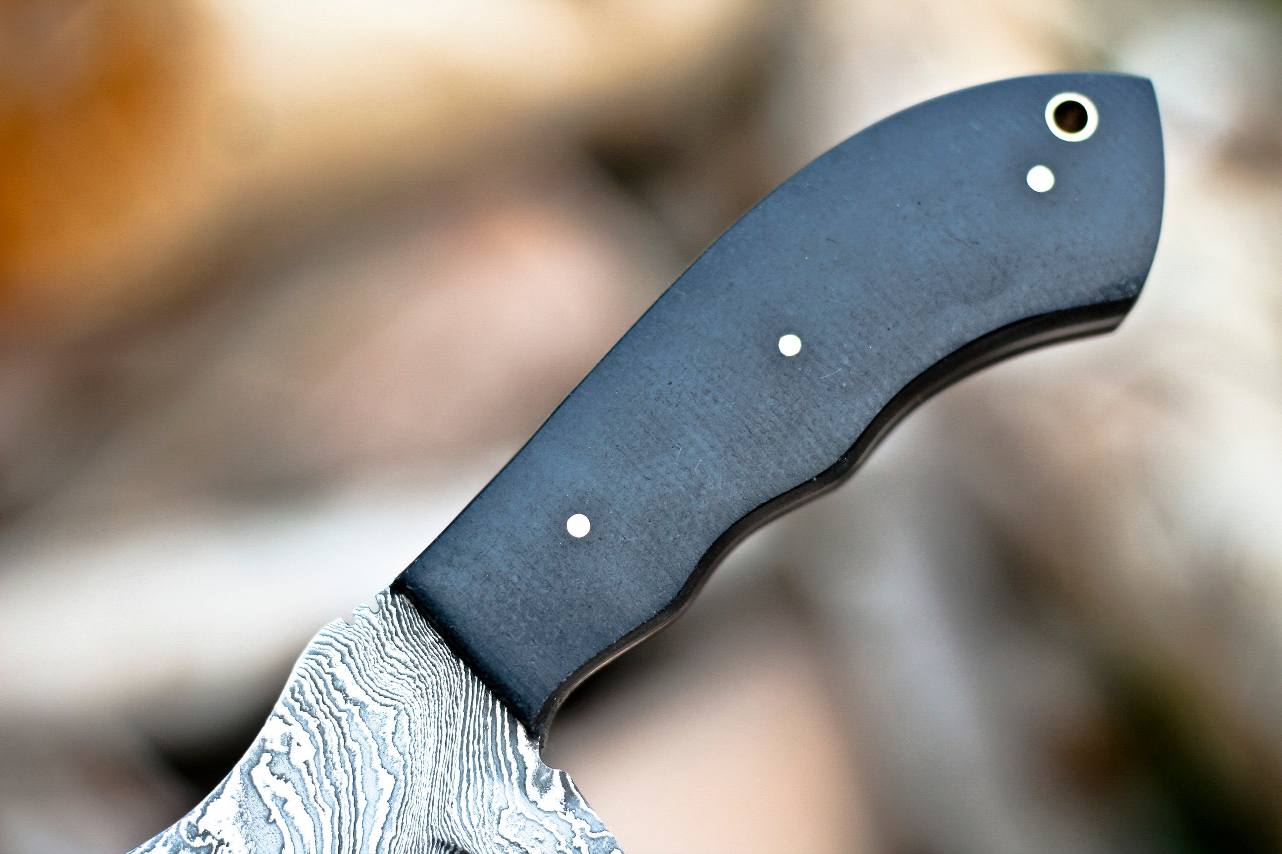 <h3>Custom Handmade Forged Damascus Steel Tracker Hunting Bushcraft Knife Survival EDC 10” With Micarta Handle</h3>